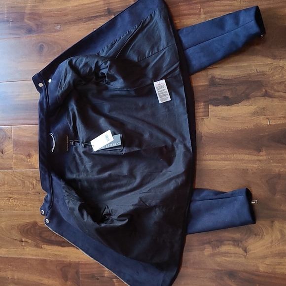 🎉Host Pick🎉 Banana Republic Navy Blue Vegan Suede Biker Jacket - Picture 8 of 9